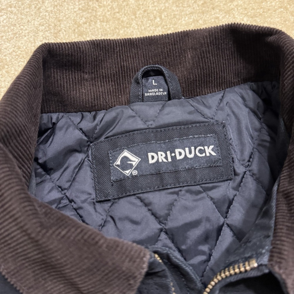 Dri Duck Outlaw Jacket Men's Large L Black Canvas Quilt Lined Dri-Duck Detroit - Picture 2 of 16
